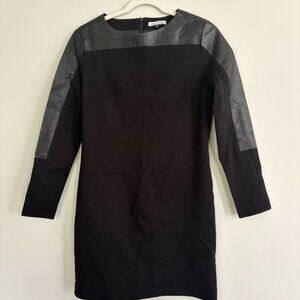 My Tribe Black Dress with Leather Panels size M